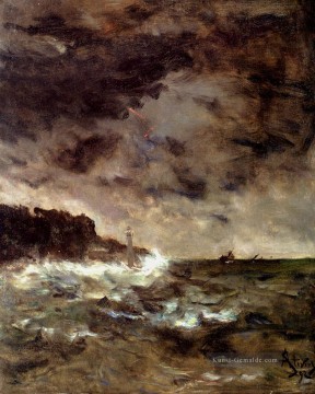  Sturm Galerie - Eine stürmische Nacht Seestück Alfred Stevens